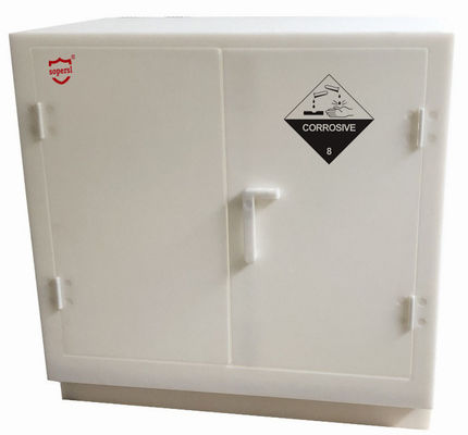 comprar Disolvente de laboratorio plástico de doble puerta pequeño gabinete corrosivos ácido polipropilénico blanco Fabricación en línea